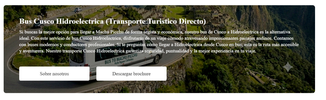 Tourist bus on the route to Machu Picchu